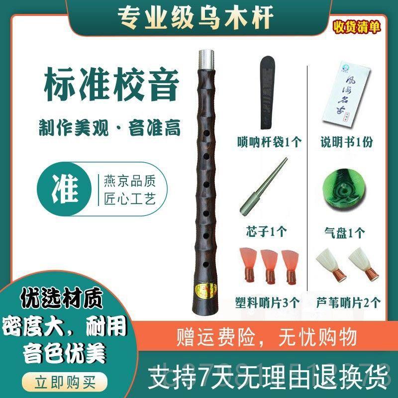 高档六孔笛子唢呐器全套 降b大调6孔黑檀乌木人儿童初乐学D调中成