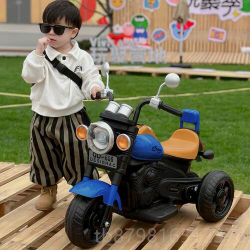 高档儿车童瓶电动摩托三轮女车男孩宝宝电车可坐人充电遥控玩具车