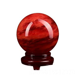 高档天然水球熔炼水晶件家红居客厅玄关办公摆室工艺品晶开业礼品