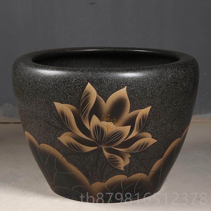 高档庭大缸景镇青花瓷水金缸鱼缸荷院花碗莲睡莲盆乌龟德缸酒店甲