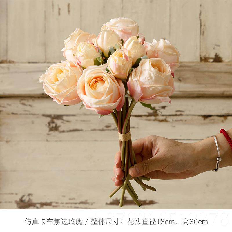 高档在摆野 高档边玫瑰花仿真花束客厅装花艺摆件餐饰桌假花干花,家居饰品,仿真花/假花,淘宝优惠券,粉丝福利购,淘宝优惠卷