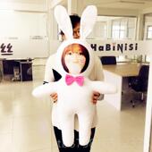 高档照片定兔制真网人形子意抱枕ins红玩偶兔来图订做创情人节礼