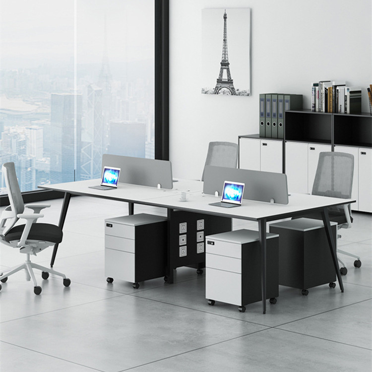 上海办公桌椅组合职员办公桌4人位简约现代双人员工位办公家具