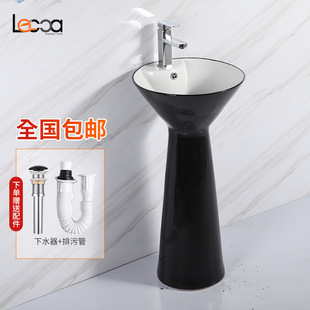 北欧创意陶瓷立柱盆洗手台柱盆 户外阳台立柱式洗手盆洗脸盆供应