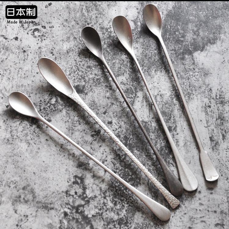 青芳搅拌勺日本进口不锈钢舀蜂蜜调料勺长柄咖啡复古奶粉搅拌棒