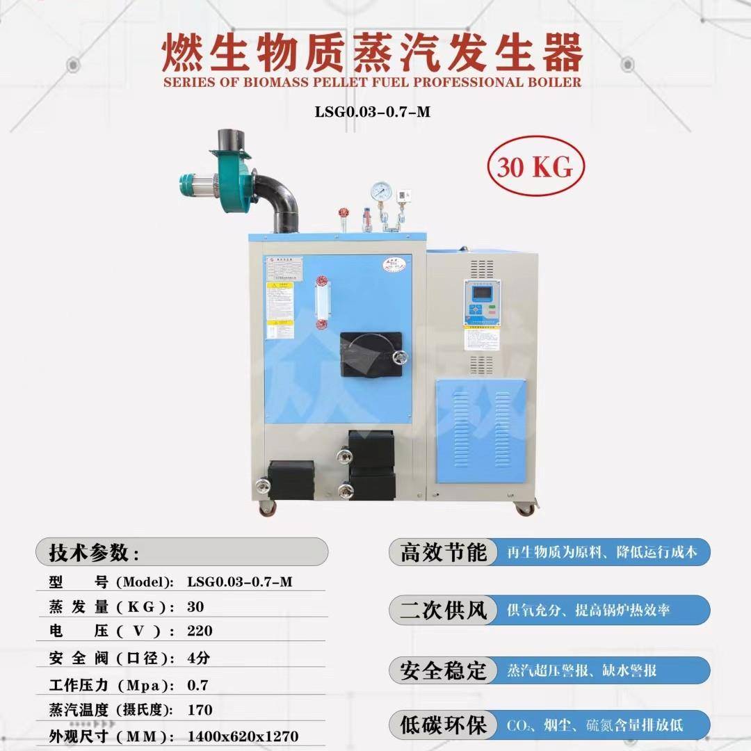 全自动0kg燃生物质蒸汽发生器适用服装豆制品酿造等工业商用