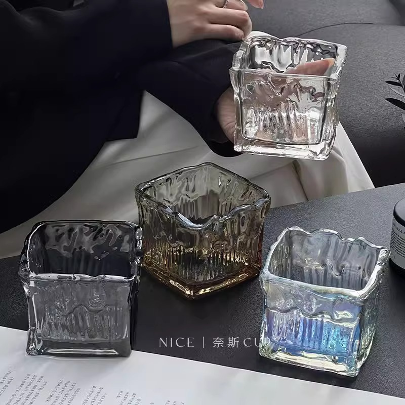 高级感冰川纹烟灰缸家用创意轻奢高级感烟盅摆件装饰雪茄缸