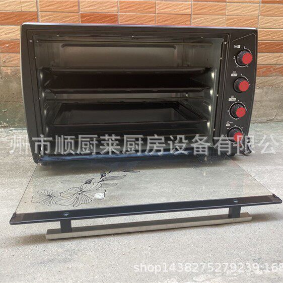 商用红色电烤箱70L烘焙烤箱50L多功能三层烤箱烤炉焗炉烤蛋糕蛋挞