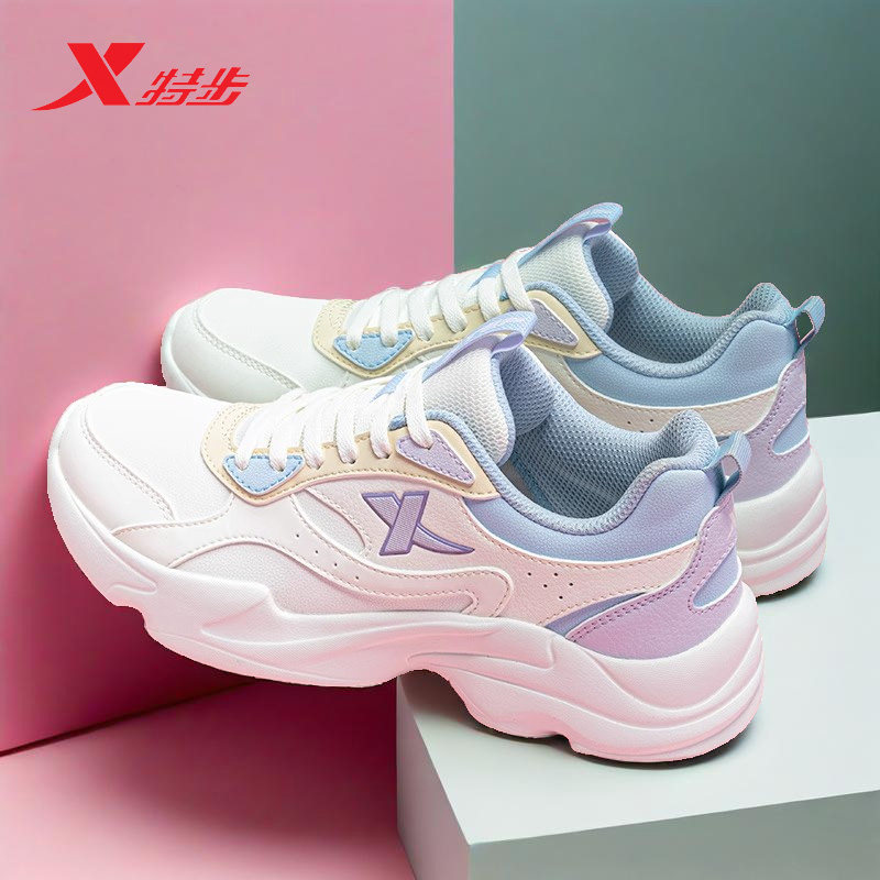 特步女鞋官方正品新款休闲跑步鞋图片