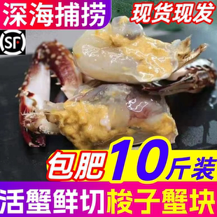 梭子蟹块现切新鲜韩式辣拌醉蟹冻蟹商用海鲜水产食材海螃蟹飞蟹