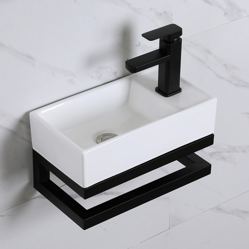 小户型挂墙式窄长方形洗手盆小尺寸卫生间家用陶瓷盆阳台转角单盆