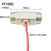硅胶耐高温PT1000三线M8安装 测温高精 四分管不锈钢304对丝浸入式