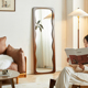 实木穿衣镜简约立式 波浪大镜子贴墙试衣镜女生卧室家用全身落地镜
