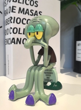 海绵宝宝章鱼哥手机支架摆件办公室桌面装饰治愈解压神器生日礼物