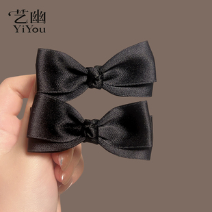 2025新款 蝴蝶结发夹女高级感前额碎发鸭嘴夹侧边刘海夹子发卡头饰