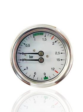 半自动咖啡机压力表双针双压力表指针式Y60Z 2.5BAR 15BAR工厂供