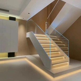 简约风格 高级室内家用现代公寓钢架 旋转楼梯阁楼别墅复式