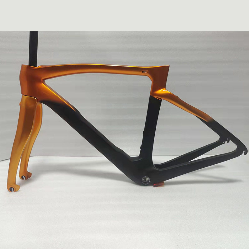 碳纤维公路车架700c全内走超轻破风碟刹车架T1000全碳车架