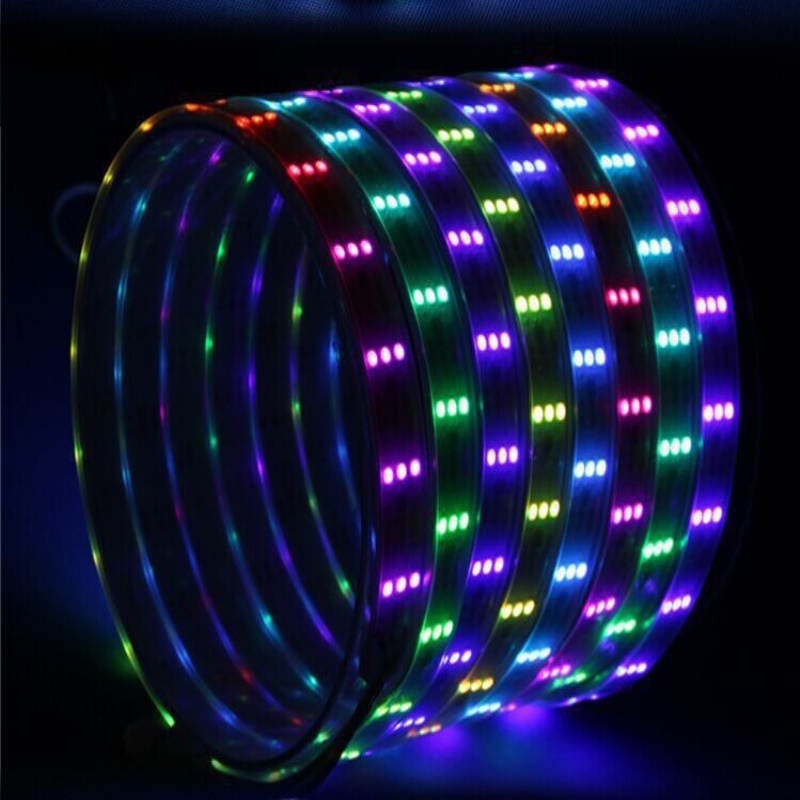 WS2811IC 5050灯条一米30段90灯套管防水-高亮全彩led12vLED灯带