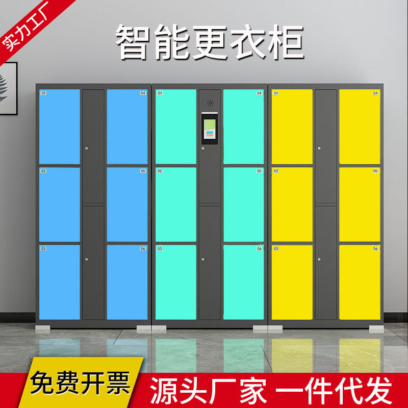储物柜超市商场存包柜浴室刷卡更衣柜6门人脸识别柜商用文件柜