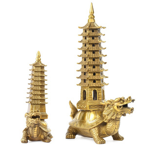 批发铜龙龟摆件9层文昌塔铜龙龟铜文昌塔家居办公室装 饰品工艺品