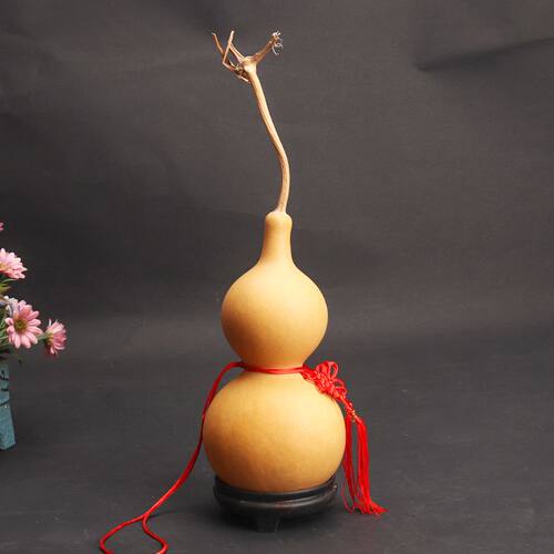 精品天然中号成对葫芦带龙头客厅家居饰品风水招财葫芦摆件中国结