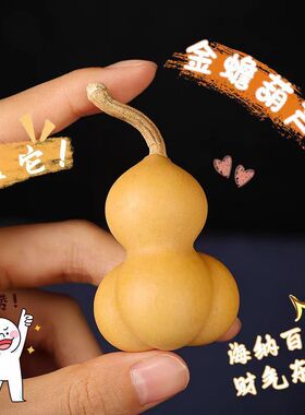 天然金蟾葫芦摆件文玩手捻把玩金蝉小葫芦挂件风水家居手把件客厅