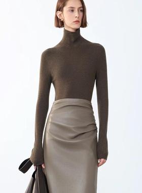 朗家羊毛衫气质黑色上衣2025年秋冬季新款高级感打底多色毛针织衫