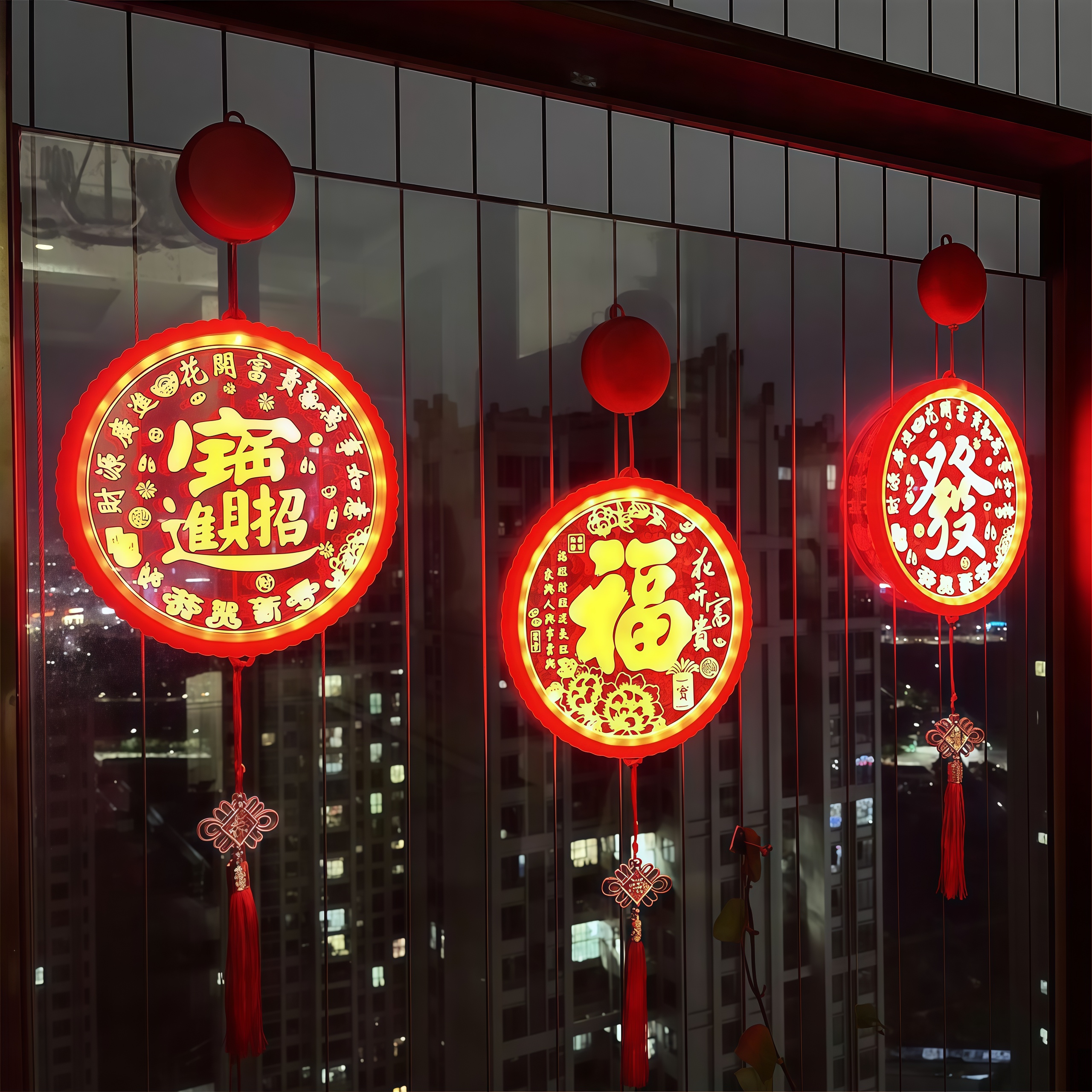 led彩灯新年福字挂灯家用装饰灯过年春节大门喜庆挂饰中国结灯饰