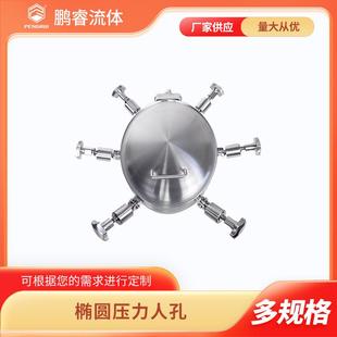 鹏睿卫生级椭圆压力人孔304不锈钢压力观察孔厂家