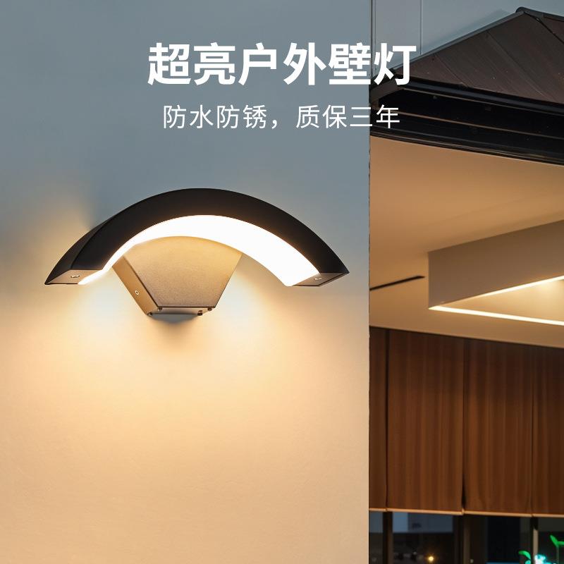创意庭院大门口防水户外壁灯过道简约外墙灯红外人体感应壁灯