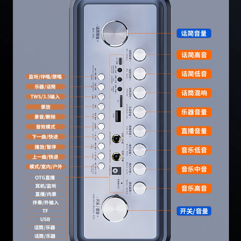 汇唱S80音响低音户外家庭KTV音响套装便携式K歌直播乐器声卡音箱
