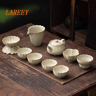 家用汝窑整套功夫茶具办公室轻奢高端送礼茶壶盖碗 LAREEY茶具套装