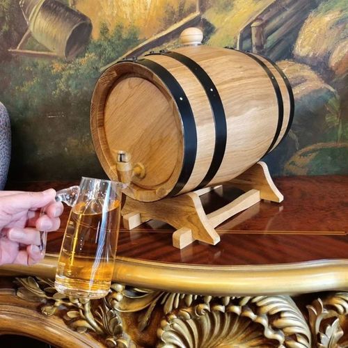 5L橡木桶空桶装饰自酿葡萄酒存酒桶无胆橡木酒桶烘烤发酵红酒桶