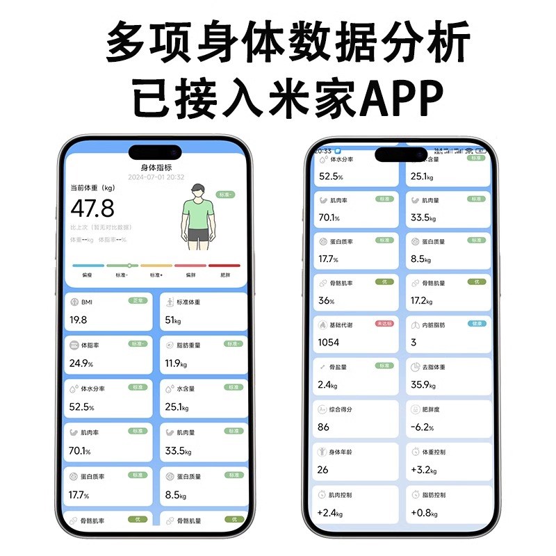 智能体脂秤家用精准耐用小型充电电子称高精准测人体重称重计3596