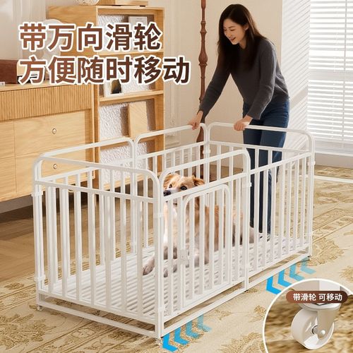 可移动宠物栅栏方管狗笼子栅栏室内家用小型中型犬阻拦门泰迪狗窝