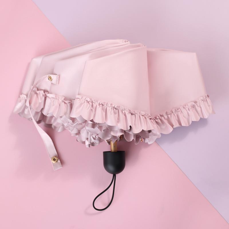 五折花边公主伞遮阳伞防晒防紫外线小清新晴雨两用雨伞女太阳伞