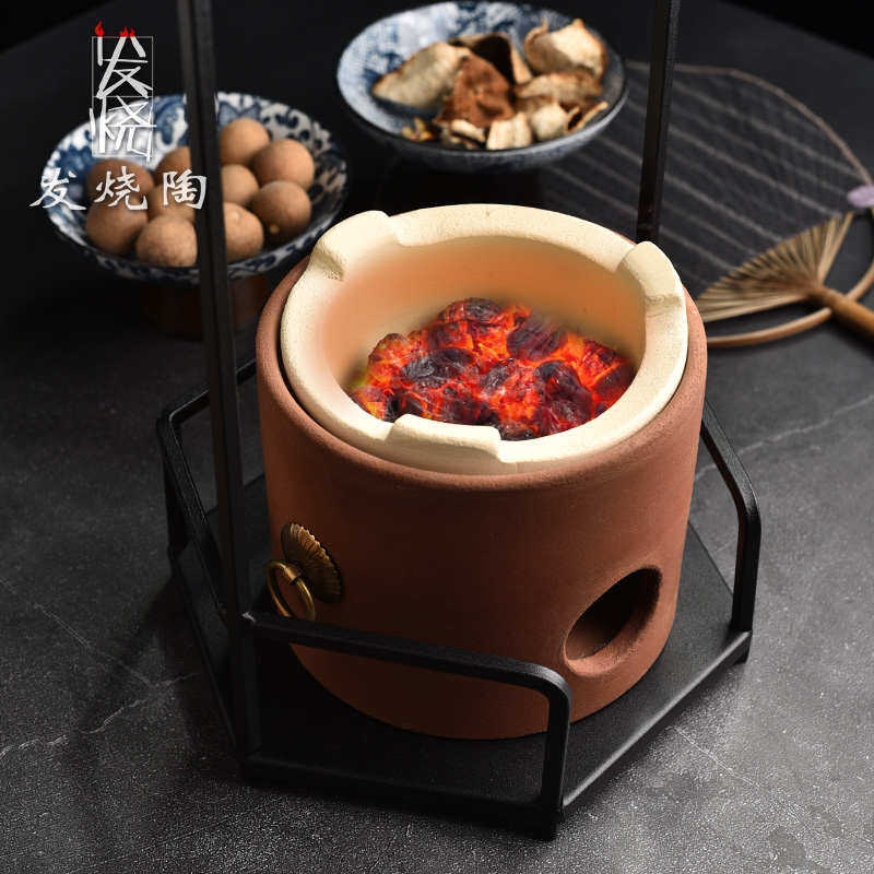 铁艺凉炉铁架复古围炉煮茶器具全套耐高温陶瓷户外野外烧水提梁壶,餐饮具,煮茶炉,淘宝优惠券,粉丝福利购,淘宝优惠卷