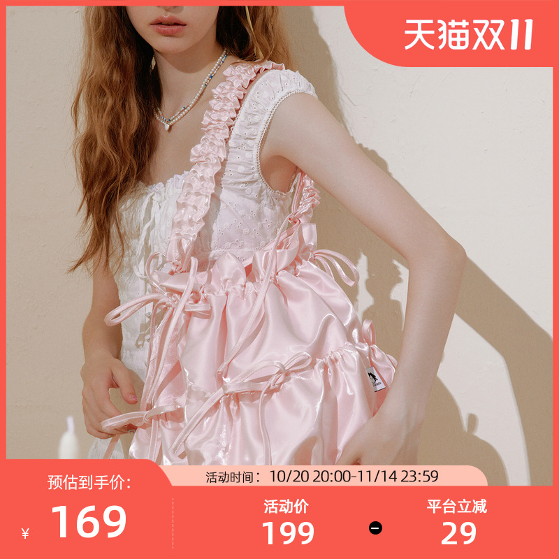 王小笨水光缎流光两用单双肩包