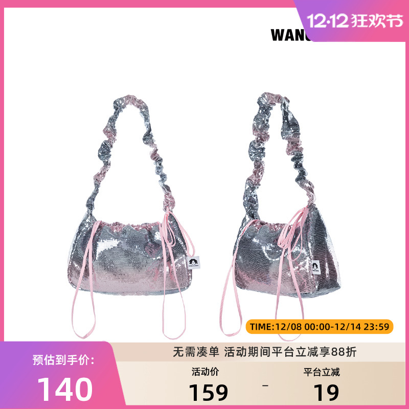 王小笨 新款DuangDuang单肩包潮流时尚女款亮银泡芙包 BH1210721