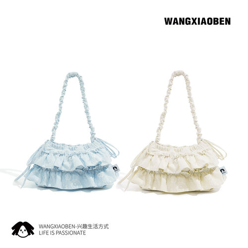 WANGXIAOBEN新款奶霜织梦斜挎包