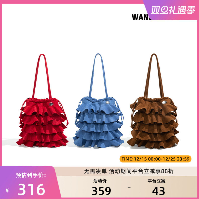 WANGXIAOBEN新款原创褶皱单肩包