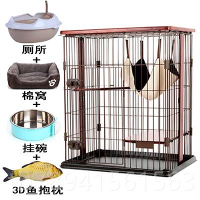 高档出口豪华猫咪笼子大家用大双层三层特实木猫木笼质号猫别墅猫