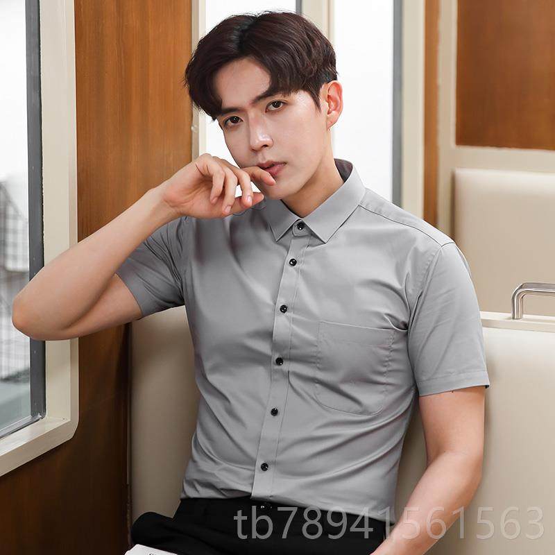 高档浅蓝试色短袖衬衫男装夏季薄款工作服职商务正装面男士西业衬,男装,衬衫,淘宝优惠券,粉丝福利购,淘宝优惠卷