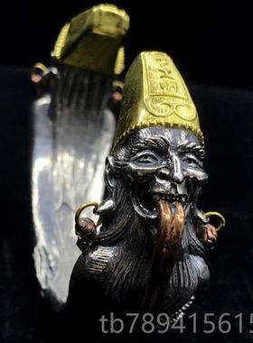 高档男款2霸气黑白无常开口手镯S95纯七爷一见生财太八爷天下平镯