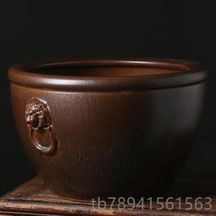 高档景德镇陶瓷鱼缸办室公客厅大摆鱼件水缸庭院缸养金盆锦鲤缸乌