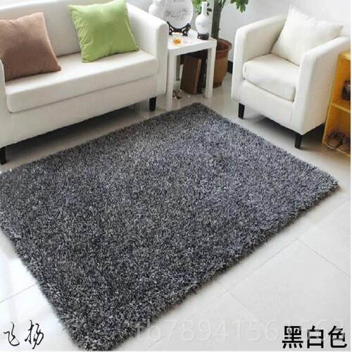 高档长毛加厚力弹丝白色地毯厅茶几子圆客形地垫服装店橱窗床边垫