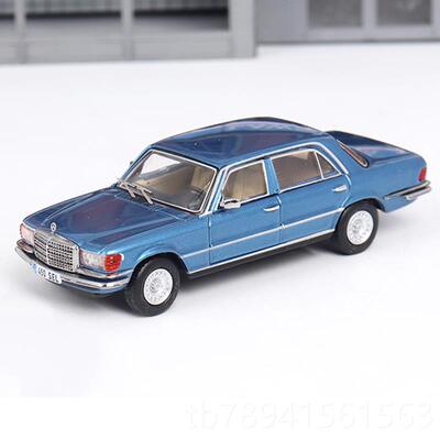 高档奔驰450S真EL W116 Maxw模驰ell及物 1:64 奔S级五代仿合金汽