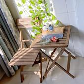 阳台折叠桌椅覆古实木餐桌椅组合做旧酒吧桌休闲 桌单人饭桌小茶