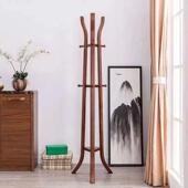 实木衣帽架家用客厅移动白蜡木家俱新中式 卧室简易实木挂衣架落地